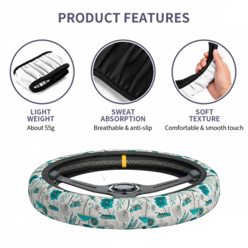 Floral Car Steering Wheel Cover