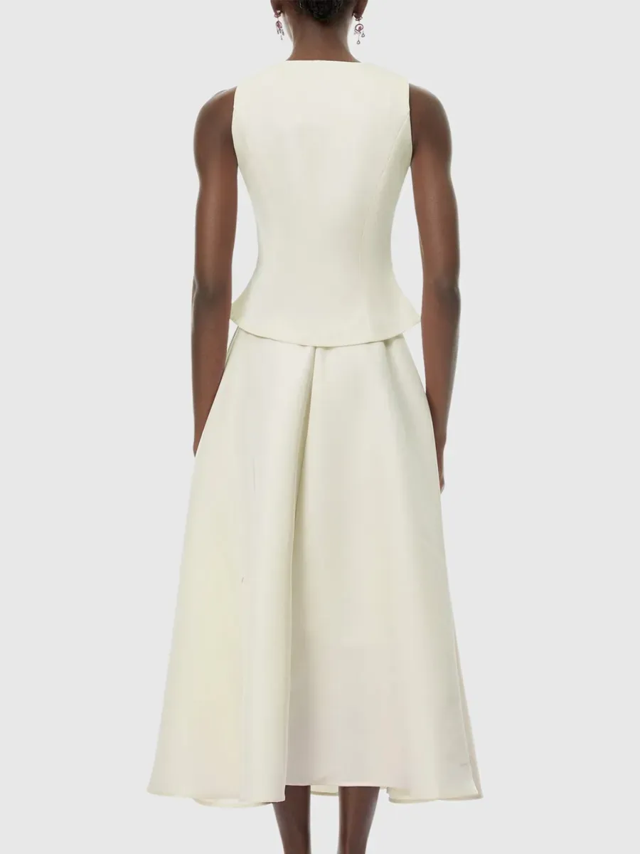 Eileen Crystal Embellished Vest & Midi Skirt Set