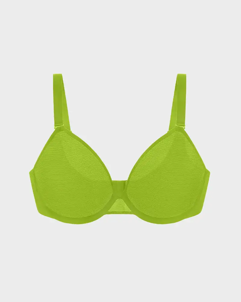 Seamless Mesh Unlined Underwire Bra