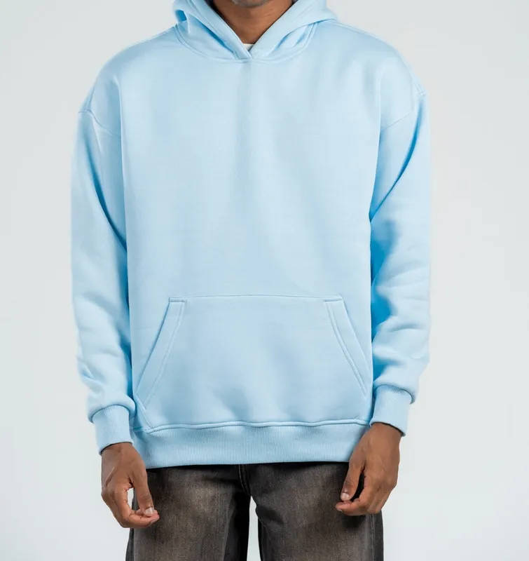 Sky Blue Oversized Hooded Sweatshirt