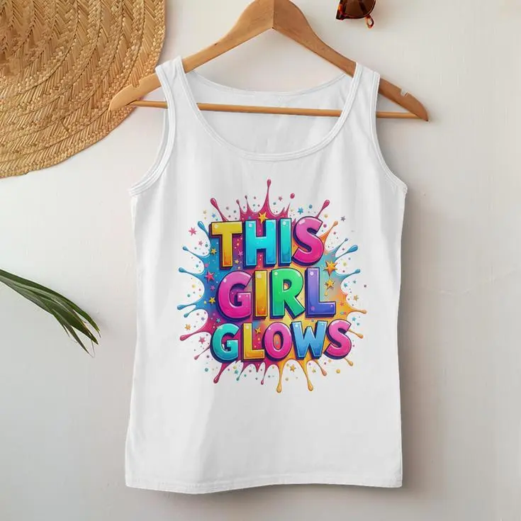 This Girl Glows Colorful Rainbow Colors Women Tank Top