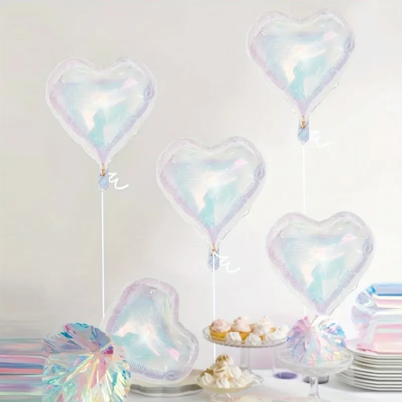 20 Pcs Iridescent Heart Balloon