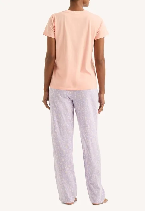 Coral Lilac Long Pants Pajama Set