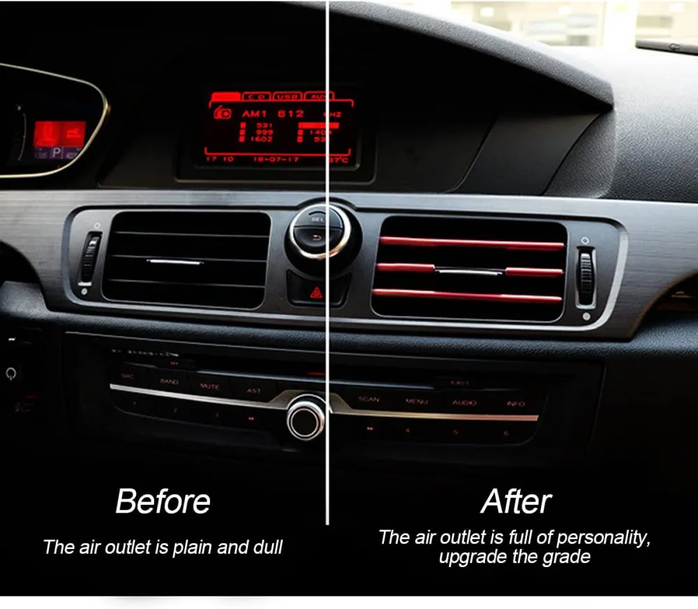 Car Air Vent Trim Strip Set
