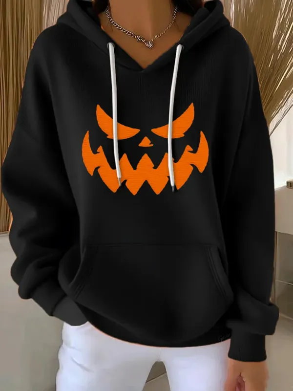 Halloween (Pumpkin) Print Casual Hoodie