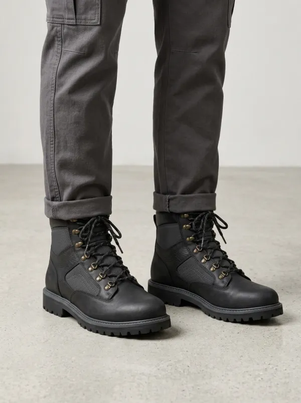 Unisex Clean-Lined Outdoor Enthusiast Topographic Pattern Print Work Boots
