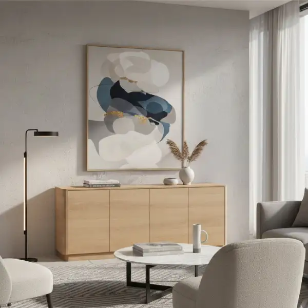 Refined Four-Door Wooden Sideboard