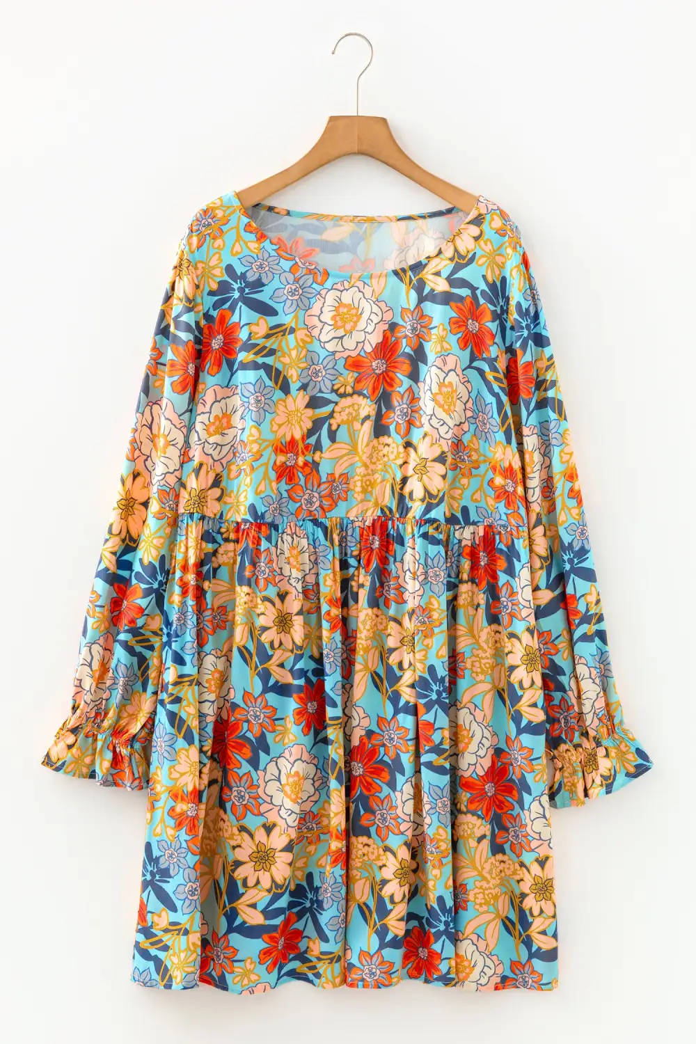 Floral Ruffle Long Sleeve Mini Dress