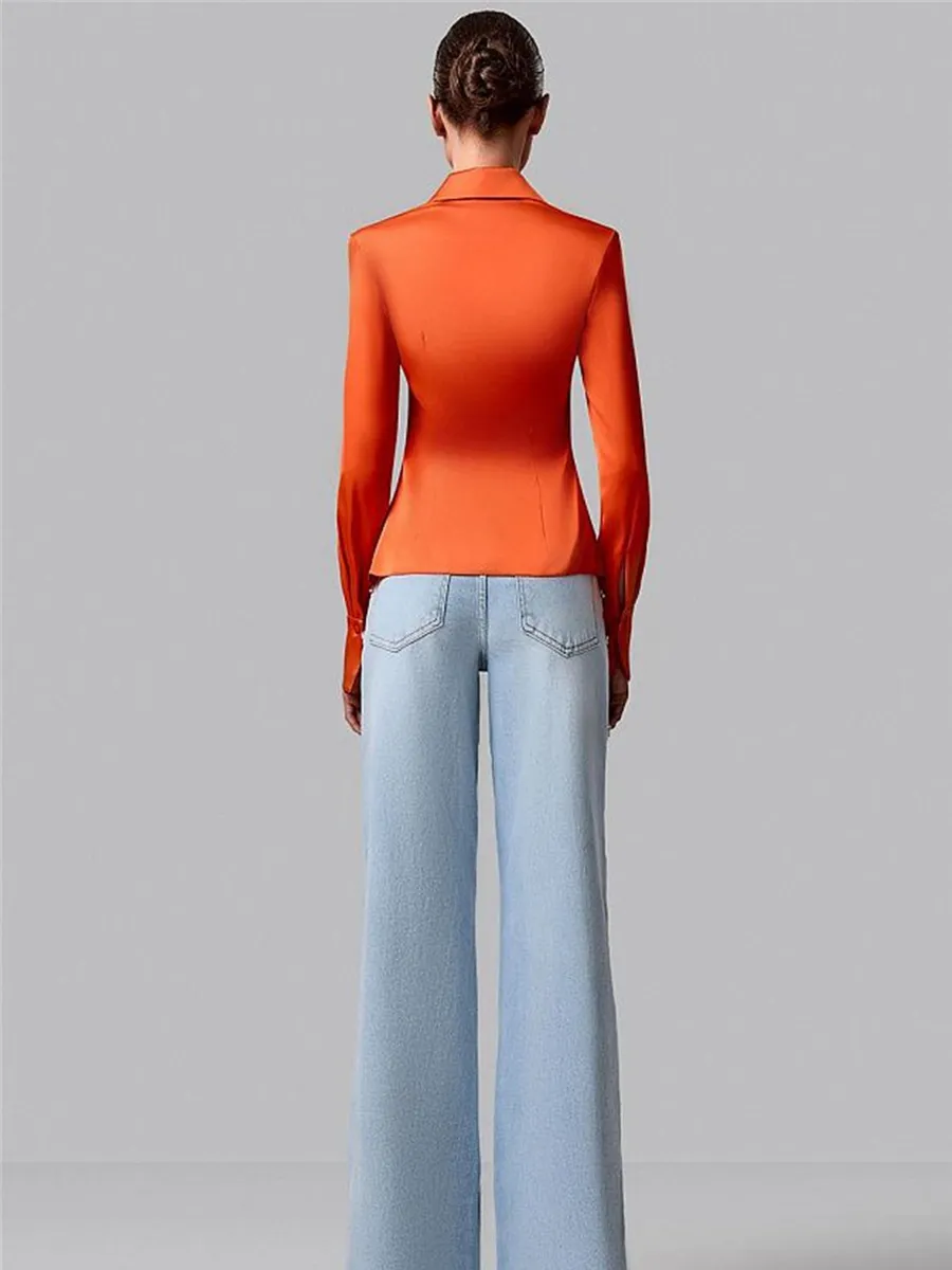Lucienne Curved Rhinestone-Paneled Jeans