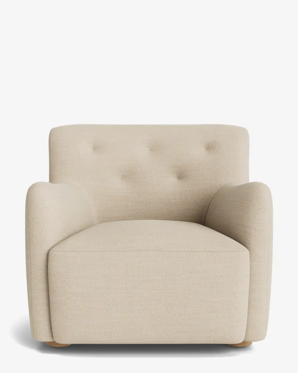 Tufted Oak Lounge Chair