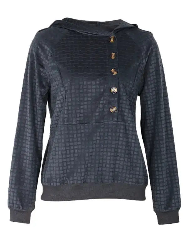 Pocketed Textured Sweatshirt
