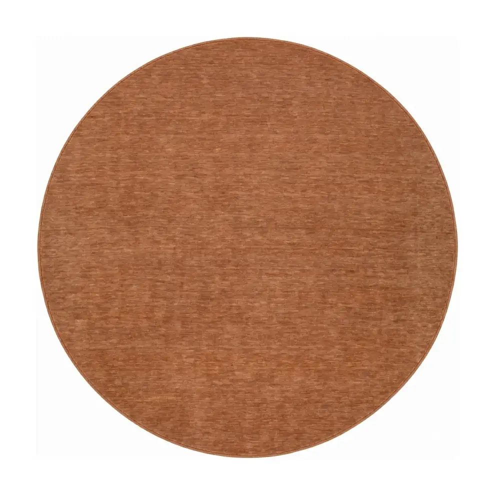 Hand-Loomed Wool Fringe Round Carpet