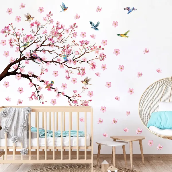 Cherry Blossom Bird Wall Stickers