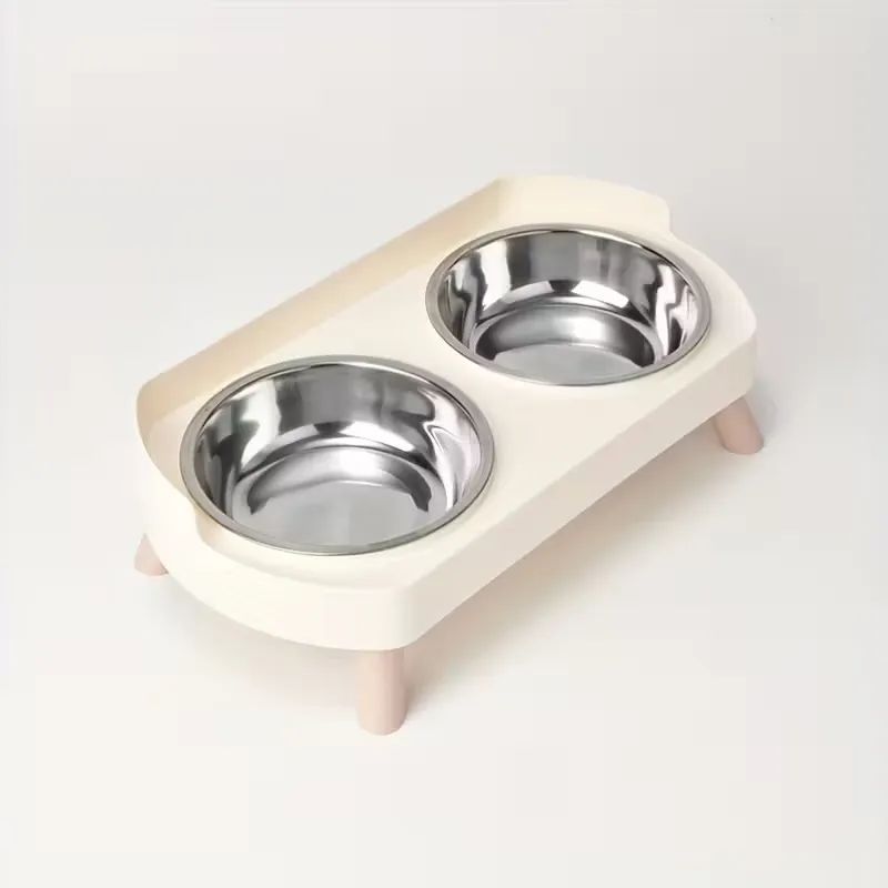 Water Dispenser Stainless Steel Non-Slip Dual Bowl