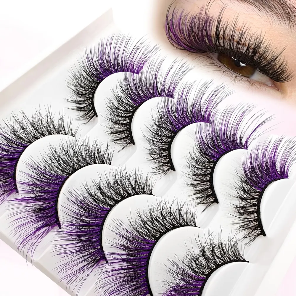 Purple Ombre Fluffy Lashes