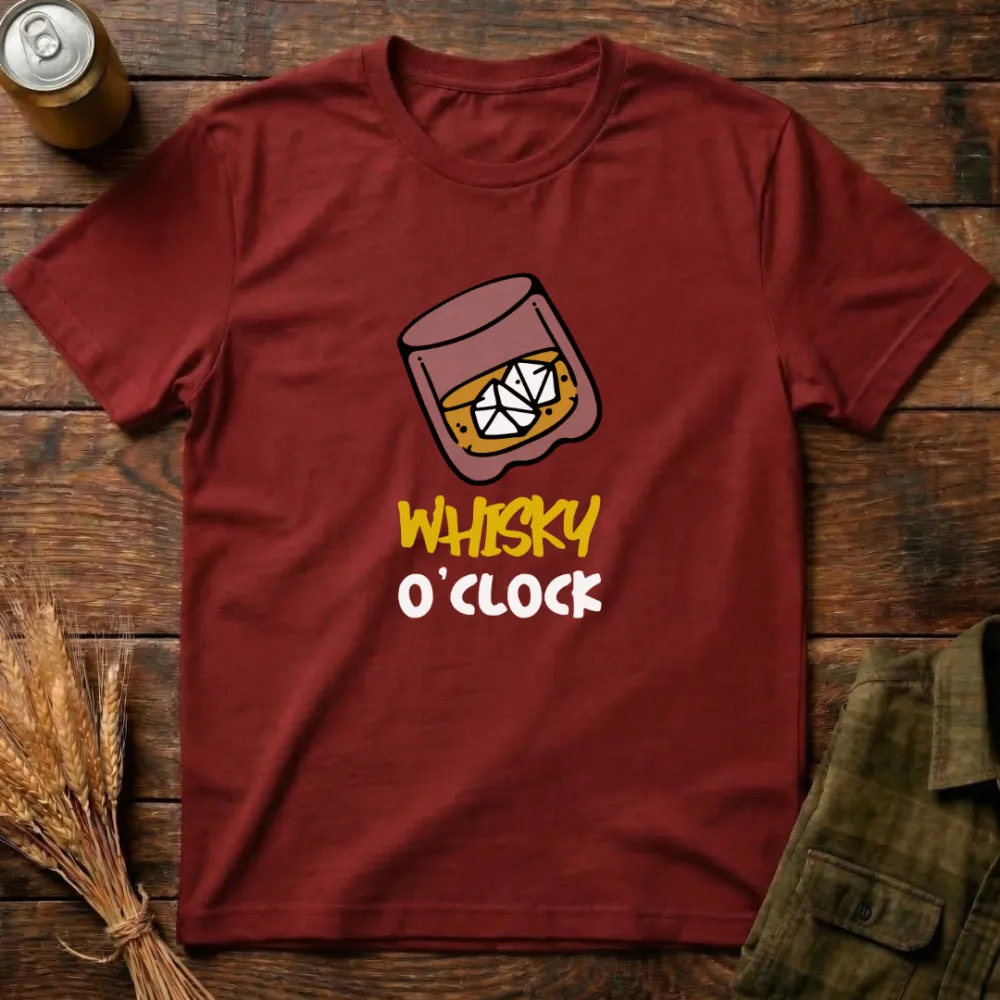 Whisky O'Clock Graphic Cotton T-Shirt