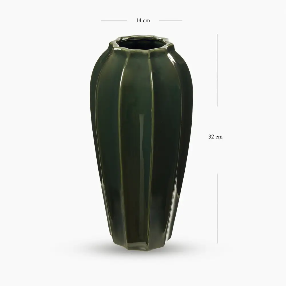 Green Glazed Ceramic Vessel