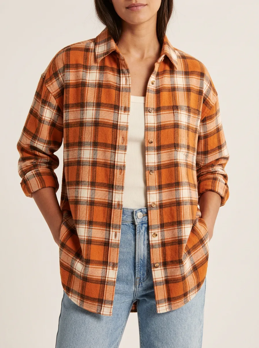 Easygoing Plaid Checkered Plaid Long-Sleeve Shirt