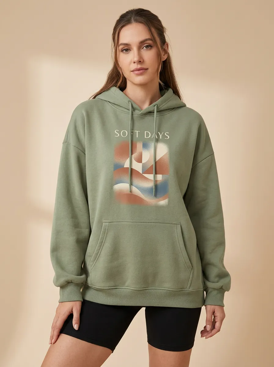 Soft Days Abstract Geometric Hoodie
