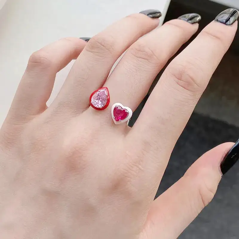 Heart Droplet Adjustable Droplet Ring