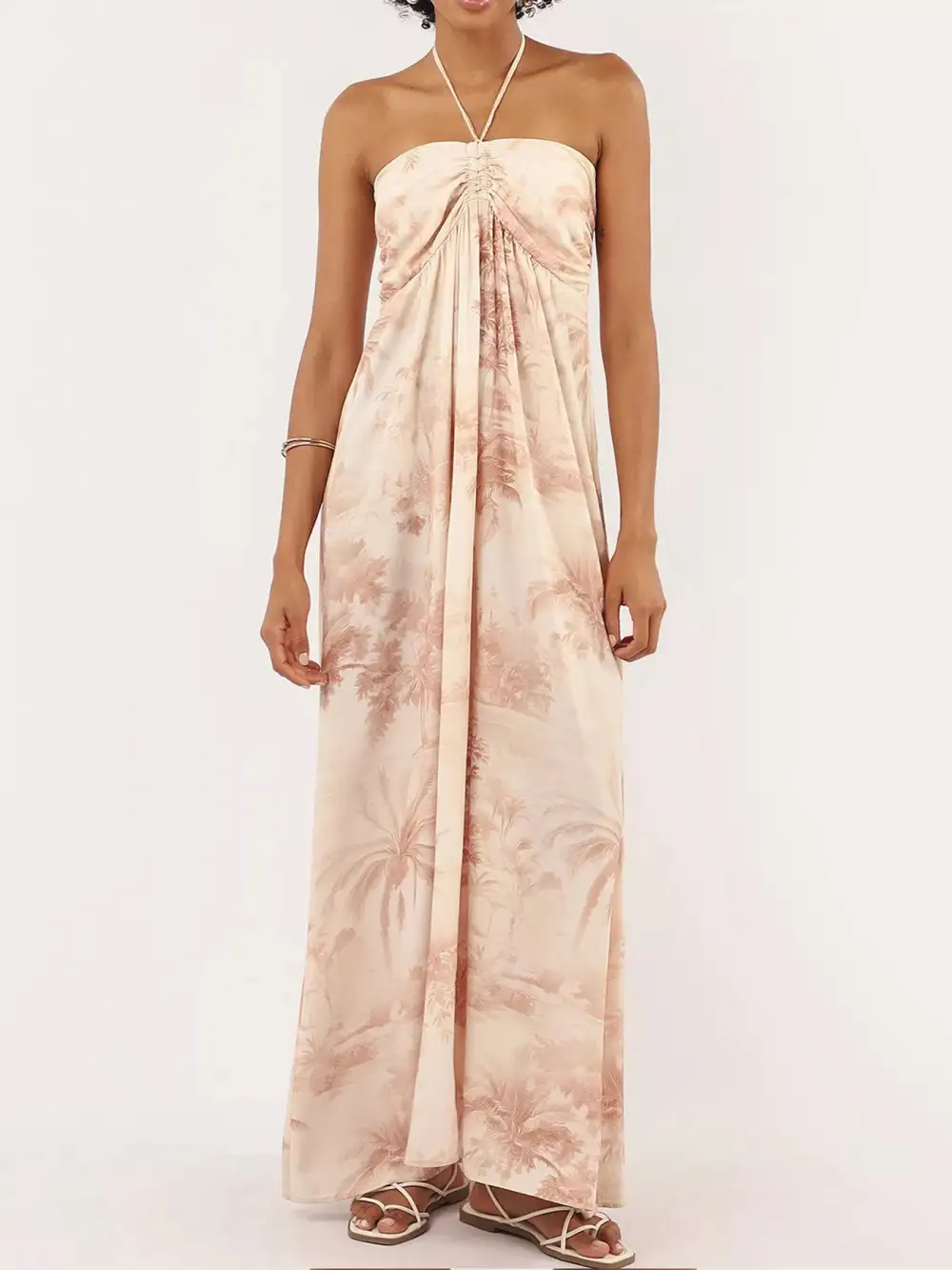 Smocked Halter Maxi Dress