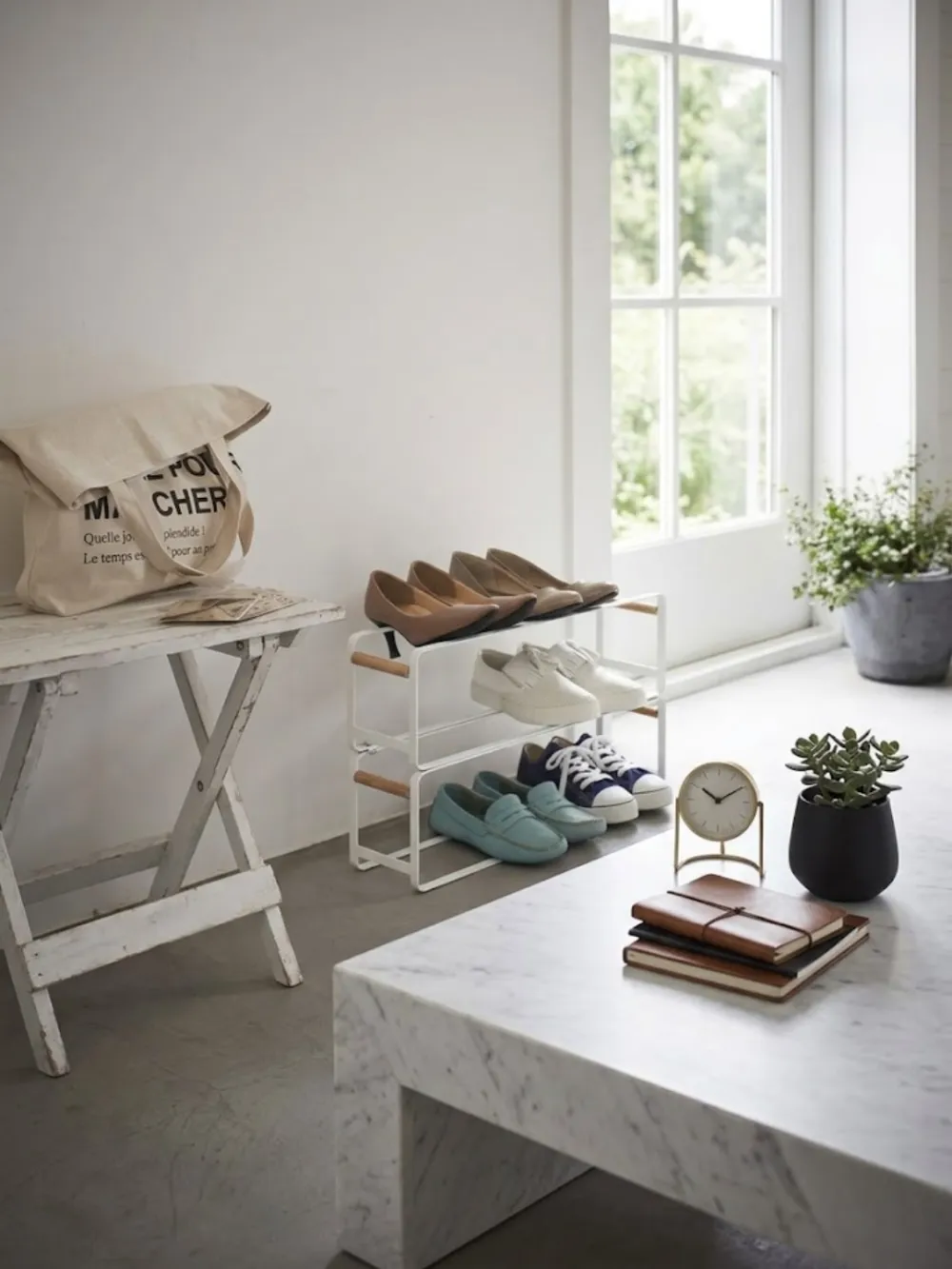 White Stackable Shoe Rack
