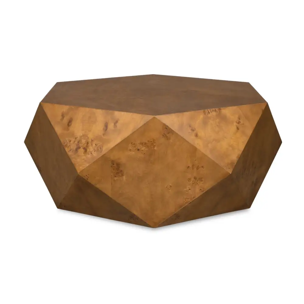 Poplar Burl Geometric Coffee Table