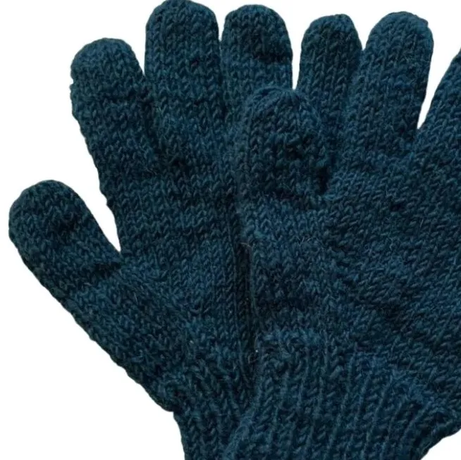 Navy Blue Warm Knit Cold Weather Gloves
