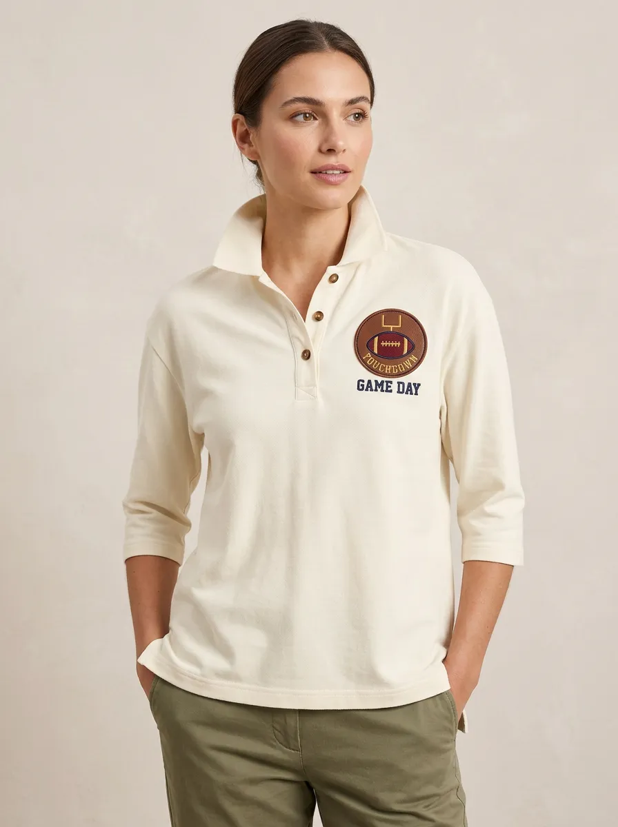 Football Inspired Casual Polo Shirt