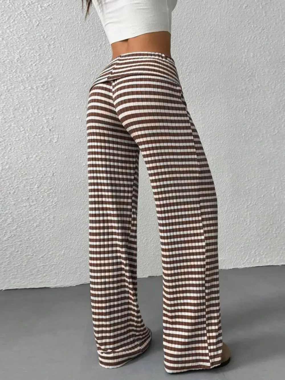 Sequin Striped Wide Leg Pants