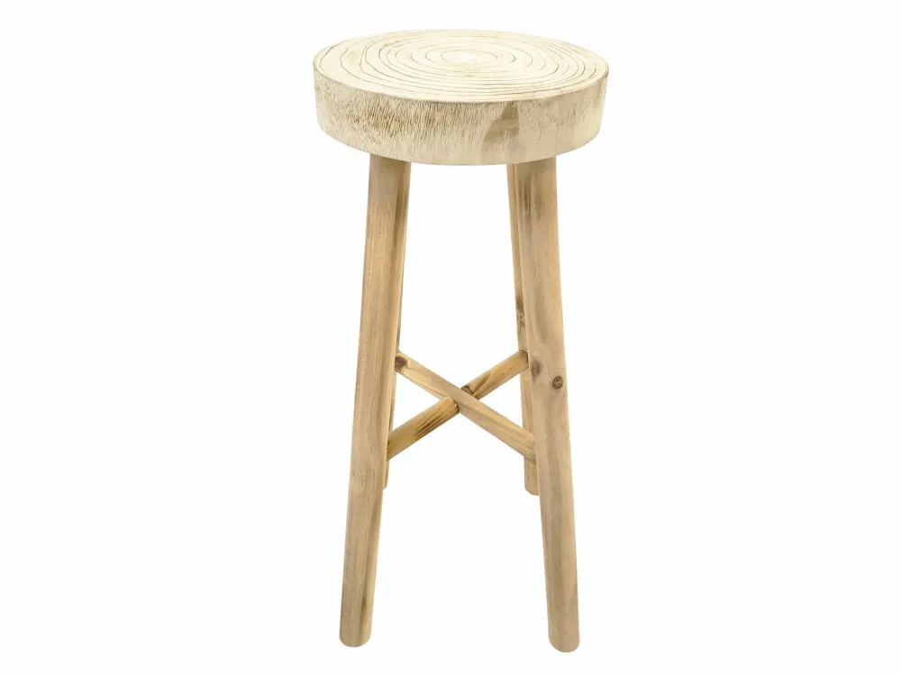Natural Wood Tall Stool
