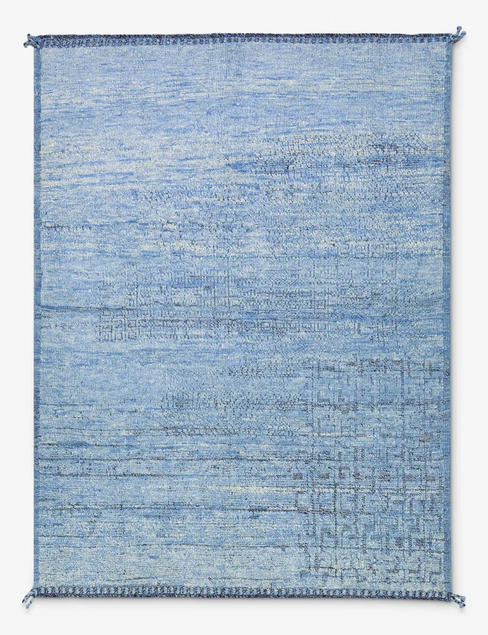 Warm Vintage Inspired Rich Moroccan Inspired Hand Knotted Wool Area Rug