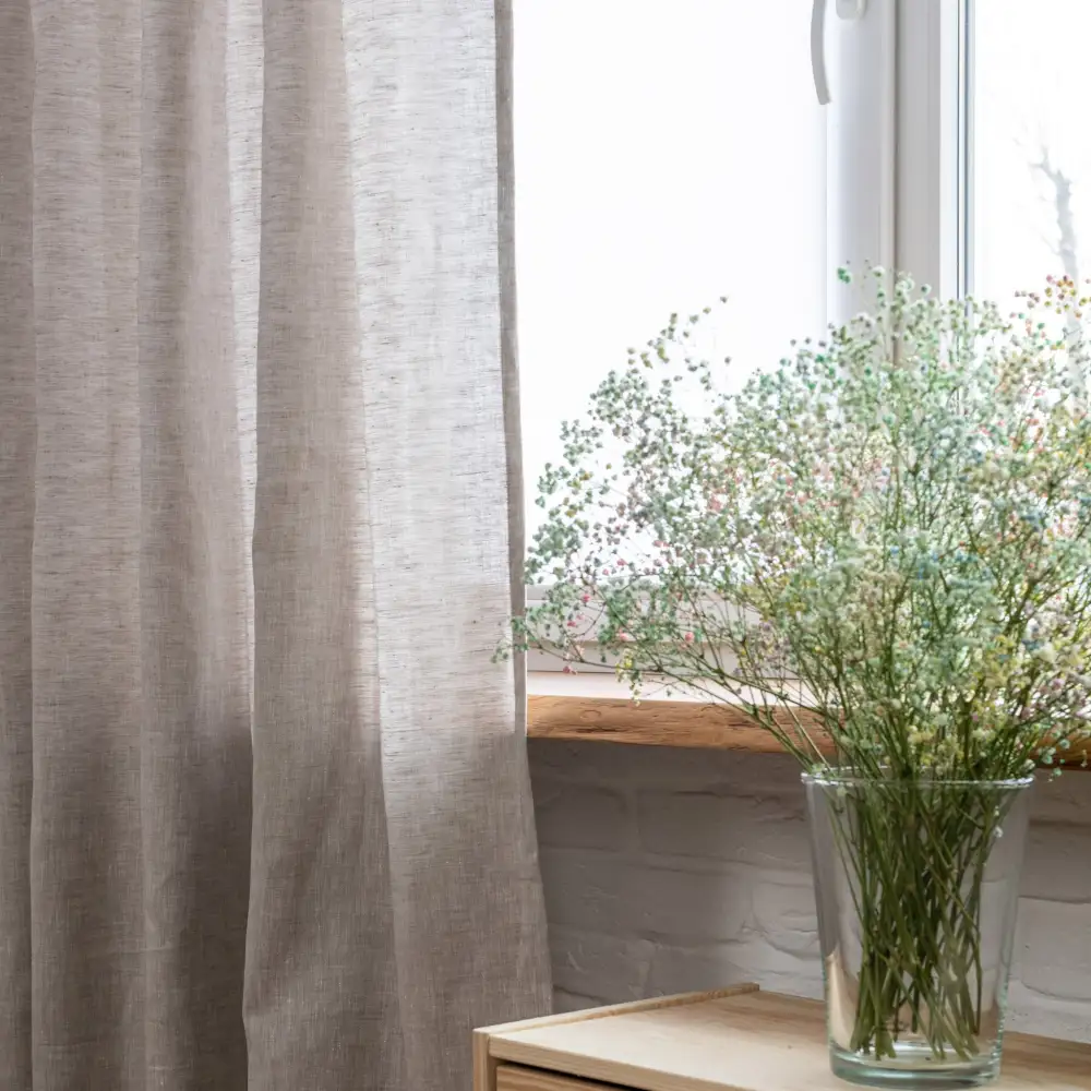 Tab Top Linen Curtain Panel