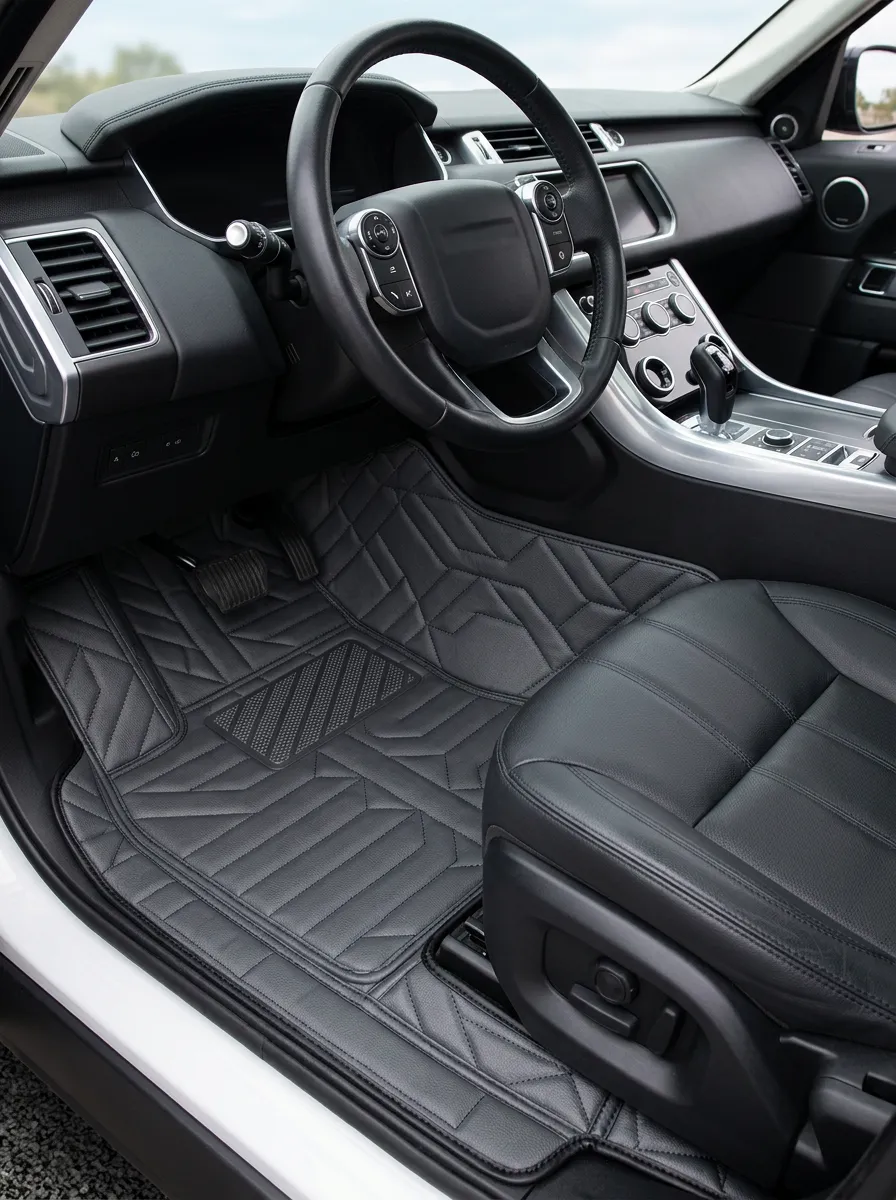 Diamond Pattern Stitched Detail Car Floor Mat
