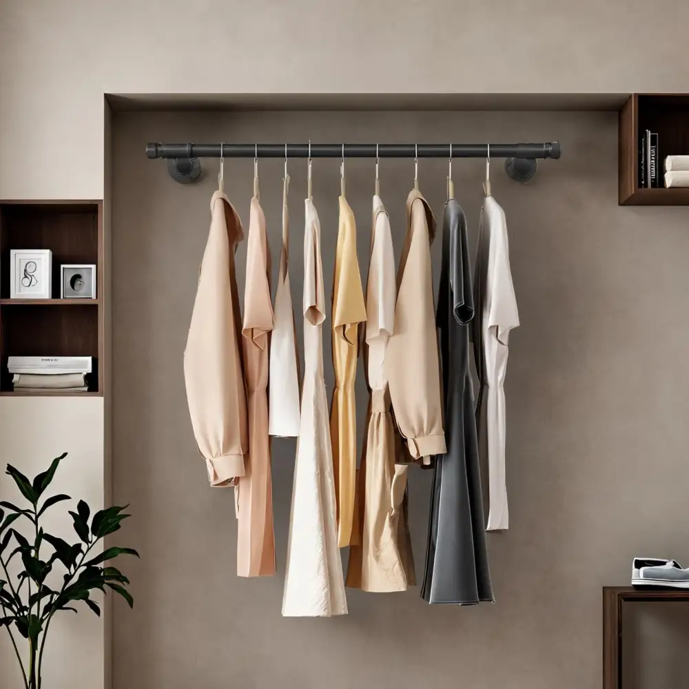 Industrial Pipe Wall Clothes Rail