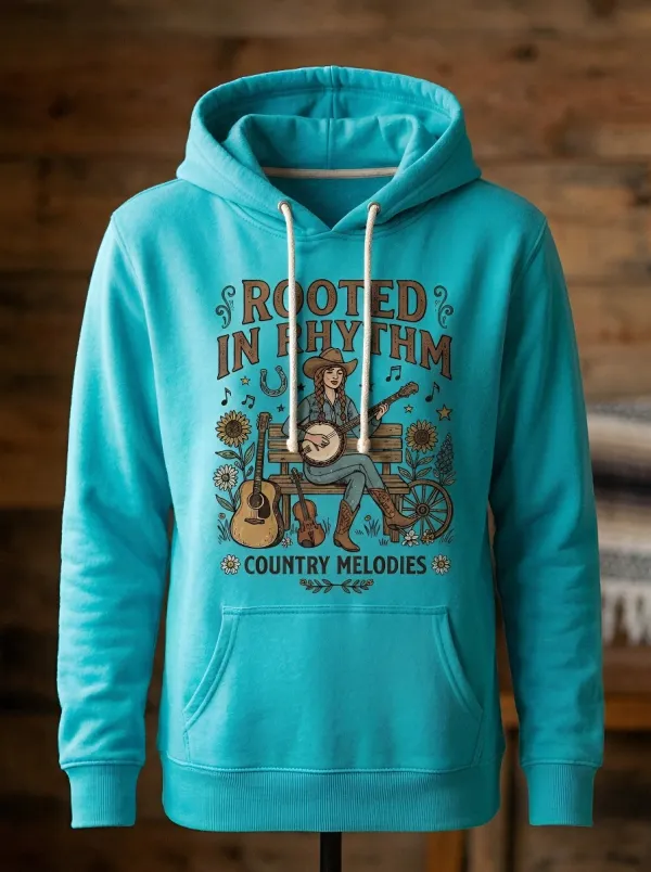 Country-Road Banjo Guitar Country Music Graphic Hoodie