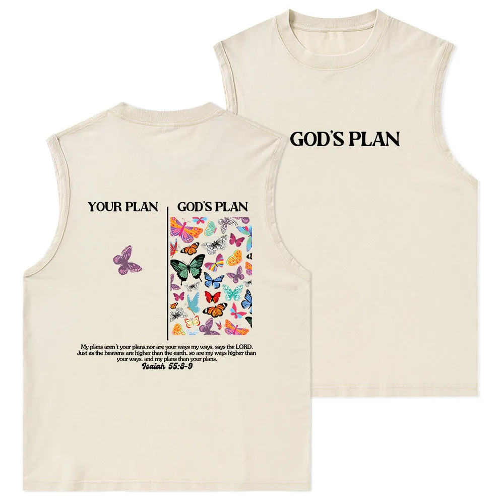 Your Plan And God's Plan Christian Washed Sleeveless Tee