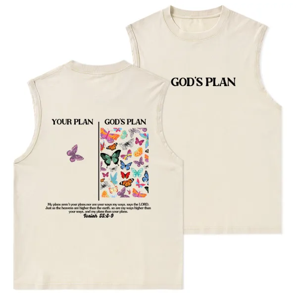 Your Plan And God's Plan Christian Washed Sleeveless Tee