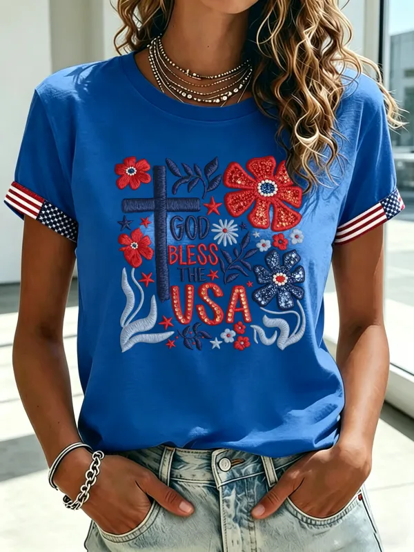 Women'S 250Th Anniversary Printed Casual T-Shirt