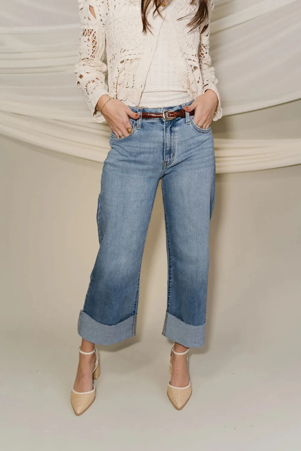 Wide Crop Leg Jeans