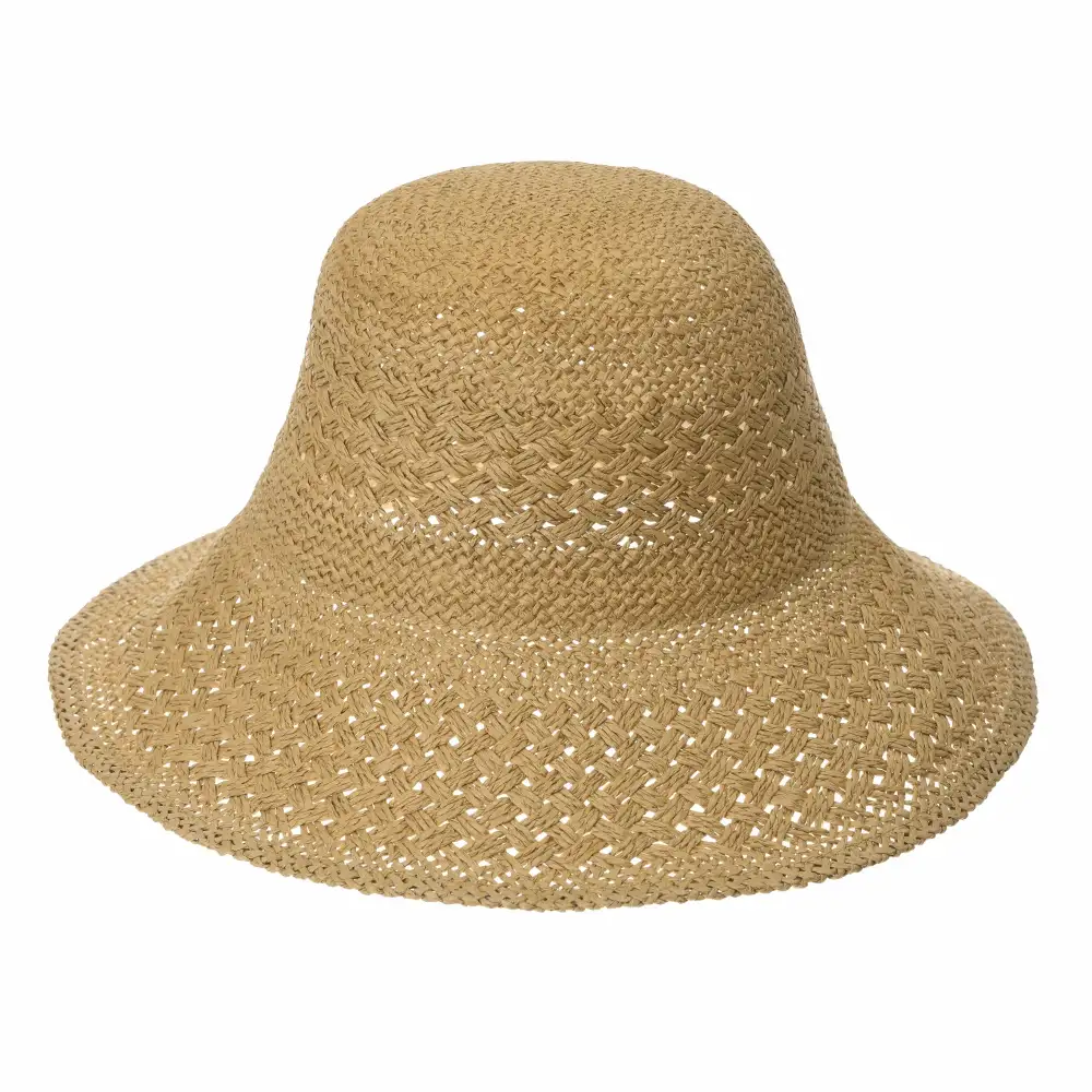 Straw Crochet Bow Accent Sun Hat