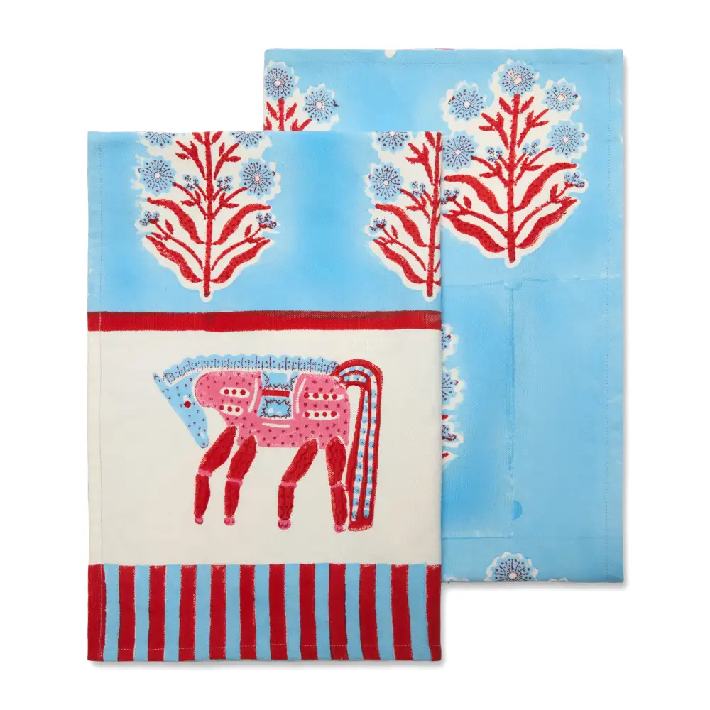 Equestrian Botanical Tea Towel Set