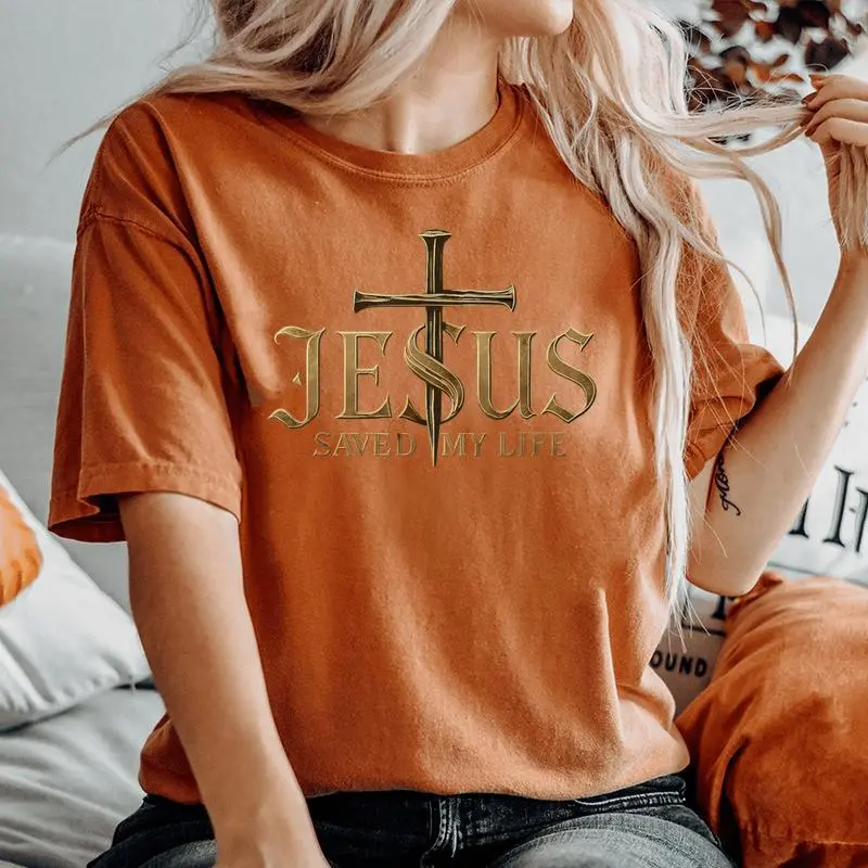 Jesus Christ Saved My Life For Men Women's Oversized Comfort T-Shirt