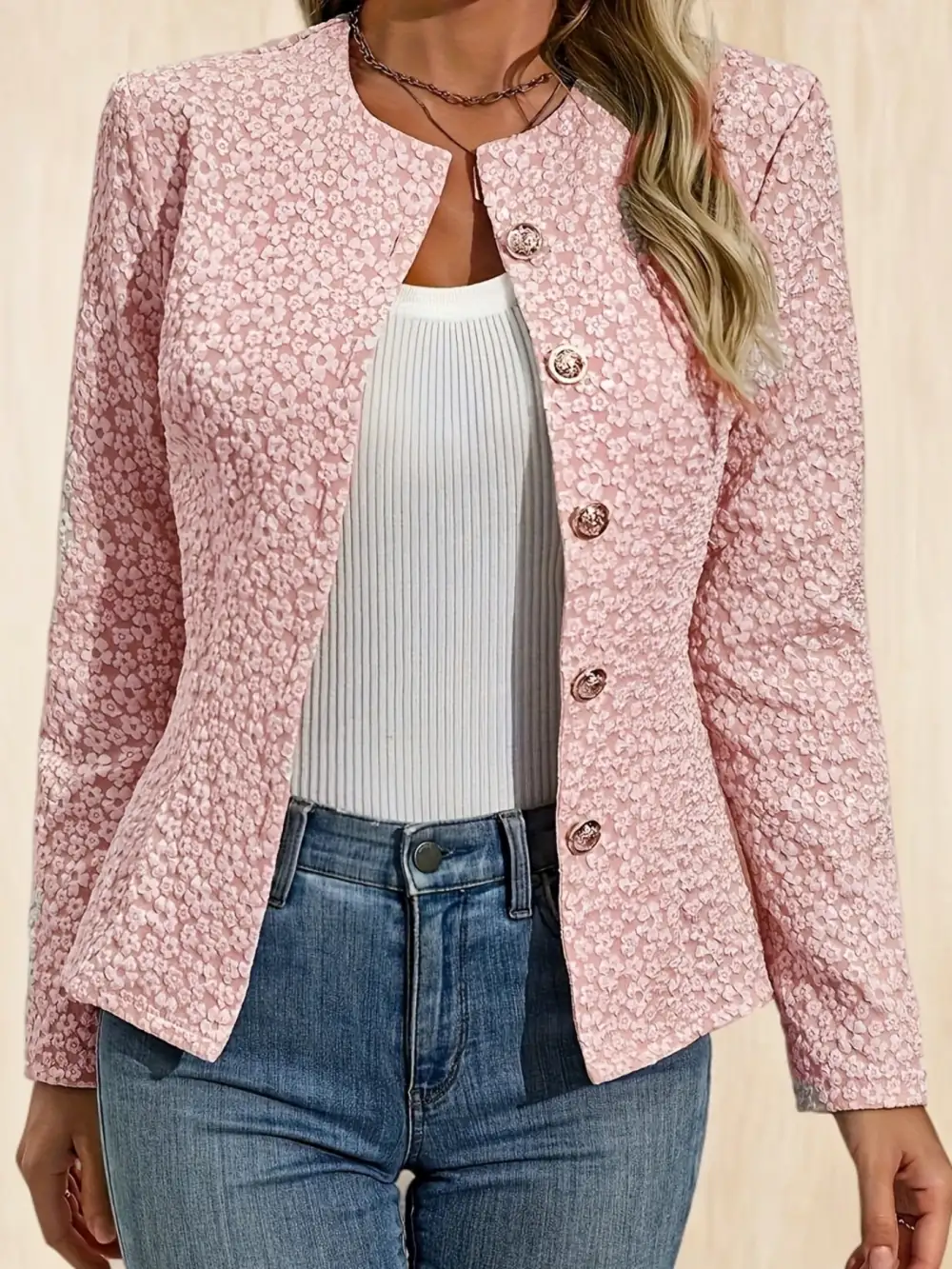 Lapel-Collar Slim-Fit Lightweight Tailored Blazer