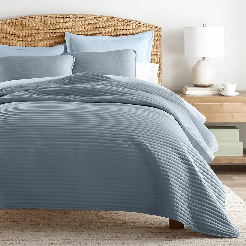 Stripe Stitch Quilted Coverlet Set
