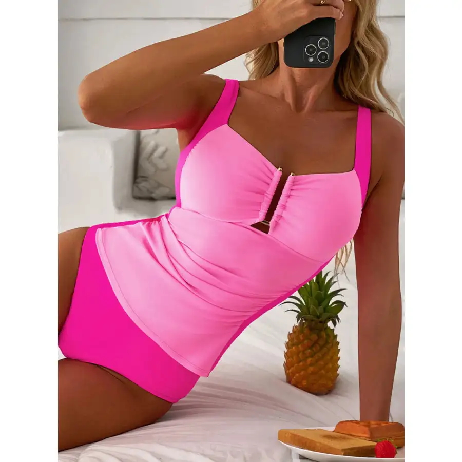 Women's Ruched Tankini Set