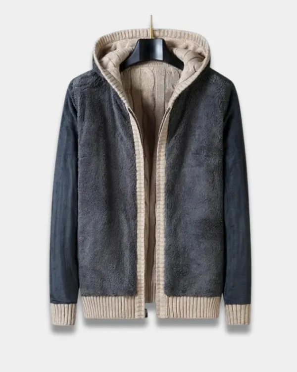 Fleece Lined Cable Knit Jacket