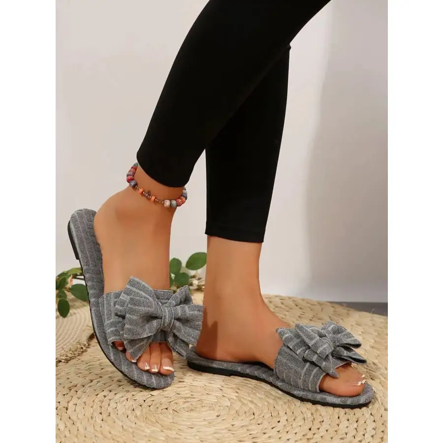 Bow Knot Open Toe Slippers