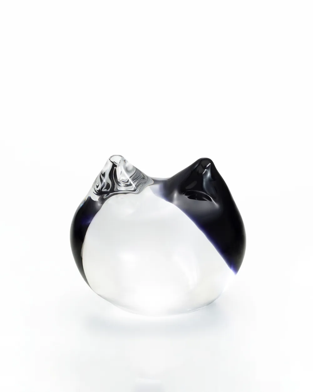 Glass Cat Desktop Paperweight
