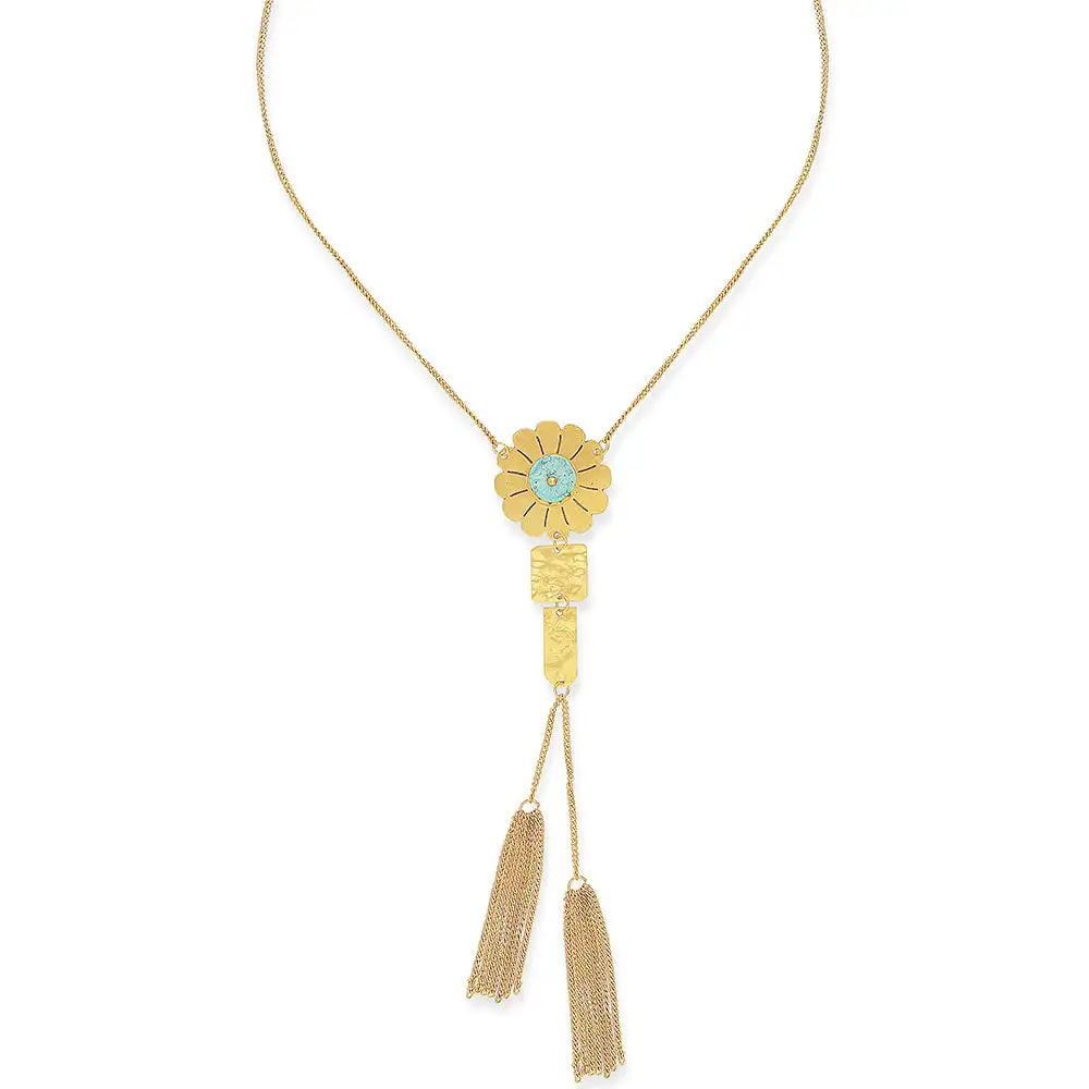 Tassel Detail Textured Necklace